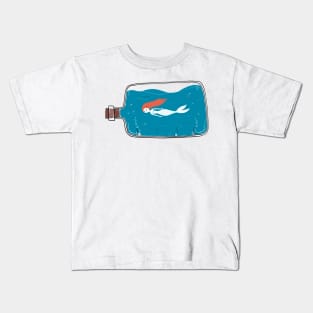 Little mermaid in a bottle Kids T-Shirt